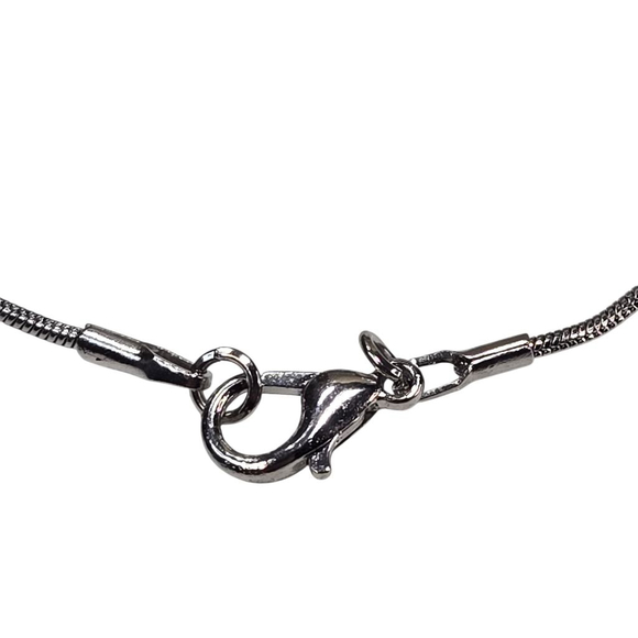 Vintage Sterling Silver Turquoise Pendant Necklace Snake Chain Southwest Flower - Picture 3 of 7